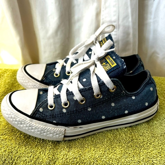 Converse All Star‎ Chuck Taylor Blue W/ White Polka Dots Low Top Youth Sz 2.5 - Picture 5 of 5